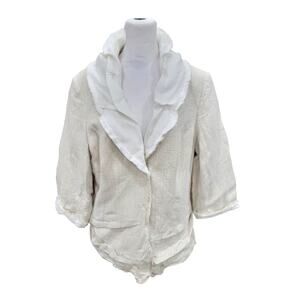 Soft Surroundings Women's‎ Linen Blazer Jacket Size Large Woven Boho Renaissance